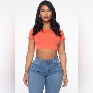 Robin Super Crop Tee-Orange